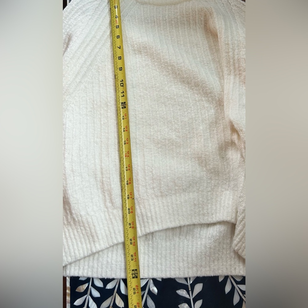Madewell Ivory Cream Ribbed‎ Knit Sweater | Cozy Soft Minimalist Capsule Staple - Picture 8 of 9